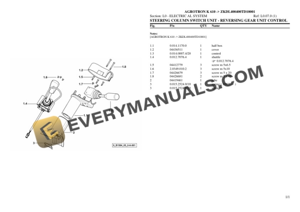 Deutz-Fahr AGROTRON K 610 (ZKDL400400TD10001) Tractor Parts Catalog PDF 7 Deutz-Fahr AGROTRON K 610 (ZKDL400400TD10001) Tractor Parts Catalog PDF - Image 5