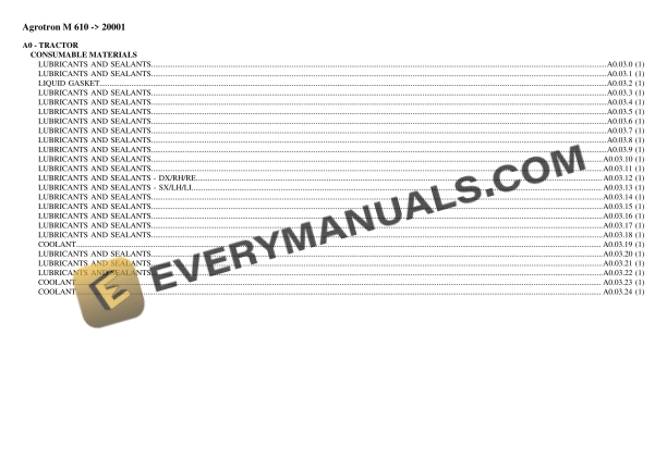 Deutz-Fahr Agrotron M 610 (20001) Tractor Parts Catalog PDF 2 deutz fahr agrotron m 610 20001 tractor parts catalog pdf 1