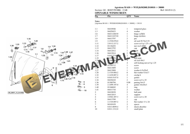 Deutz-Fahr Agrotron M 610 (WSXJ630200LD10010) Tractor Parts Catalog PDF 5 Deutz-Fahr Agrotron M 610 (WSXJ630200LD10010) Tractor Parts Catalog PDF - Image 3