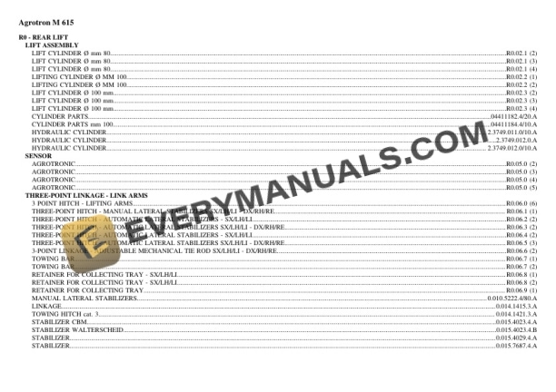 Deutz-Fahr Agrotron M 615 Tractor Parts Catalog PDF 7 Deutz-Fahr Agrotron M 615 Tractor Parts Catalog PDF - Image 5
