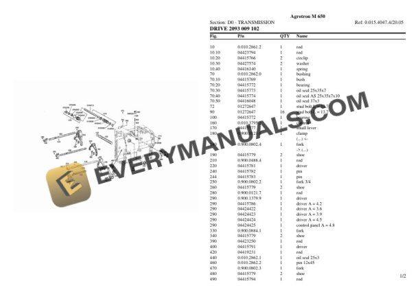 Deutz-Fahr Agrotron M 650 Tractor Parts Catalog PDF 4 Deutz-Fahr Agrotron M 650 Tractor Parts Catalog PDF - Image 2