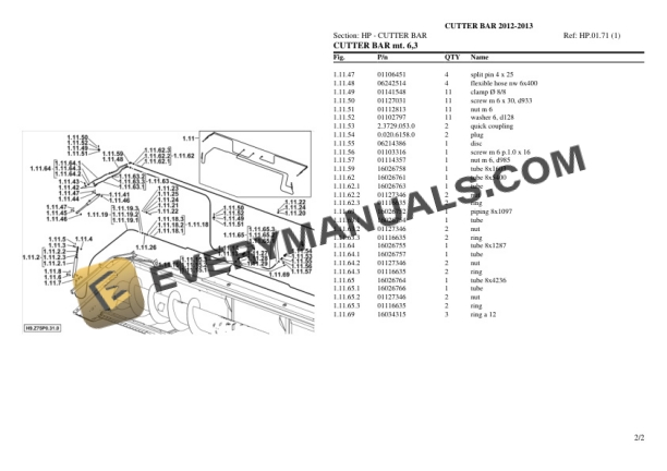 Deutz-Fahr CUTTER BAR (2012-2013) Tractor Parts Catalog PDF 6 Deutz-Fahr CUTTER BAR (2012-2013) Tractor Parts Catalog PDF-4