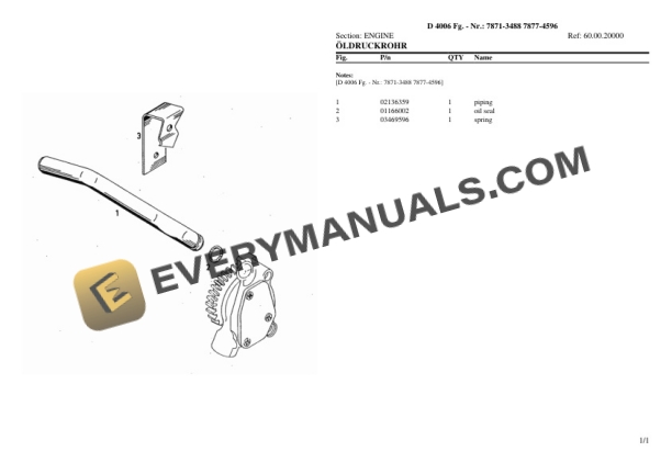 Deutz-Fahr D 4006 (7871-3488 7877-4596) Tractor Parts Catalog PDF-2