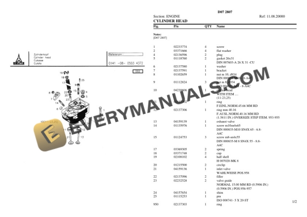 Deutz-Fahr D07 2807 Tractor Parts Catalog PDF-2