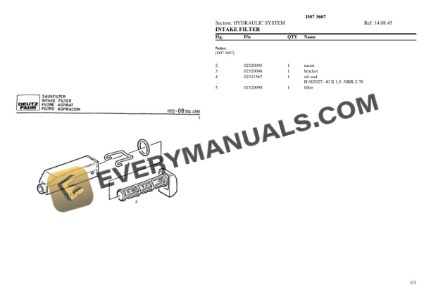 Deutz-Fahr D07 3607 Tractor Parts Catalog PDF-4