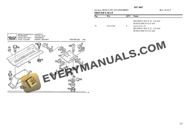 Deutz-Fahr D07 4007 Tractor Parts Catalog PDF 7 Deutz-Fahr D07 4007 Tractor Parts Catalog PDF - Image 5