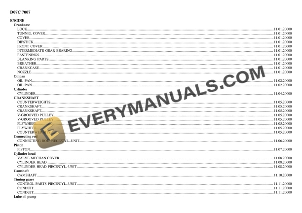 Deutz-Fahr D07C 7007 Tractor Parts Catalog PDF