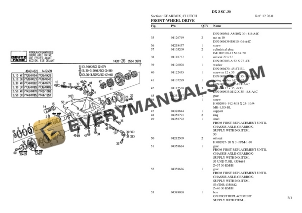Deutz-Fahr DX 3 SC .30 Tractor Parts Catalog PDF 5 Deutz-Fahr DX 3 SC .30 Tractor Parts Catalog PDF - Image 3