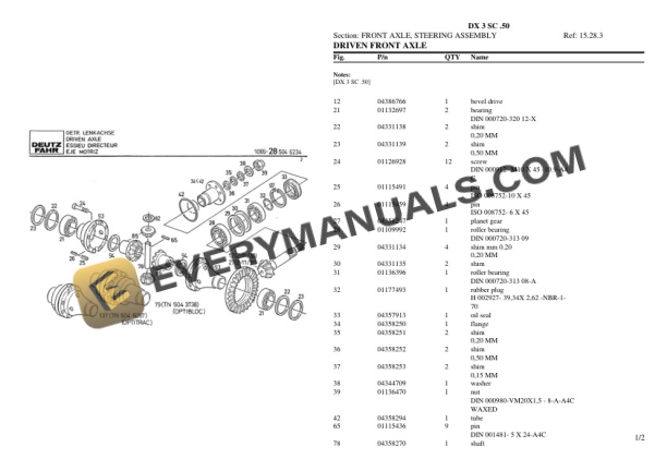 Deutz-Fahr DX 3 SC .50 Tractor Parts Catalog PDF 6 Deutz-Fahr DX 3 SC .50 Tractor Parts Catalog PDF - Image 4