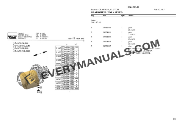 Deutz-Fahr DX 3 SC .80 Tractor Parts Catalog PDF 5 Deutz-Fahr DX 3 SC .80 Tractor Parts Catalog PDF - Image 3