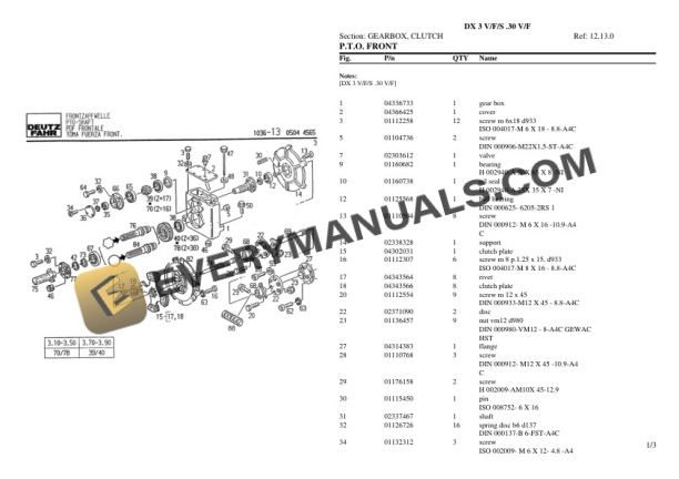 Deutz-Fahr DX 3 V F S .30 V F Tractor Parts Catalog PDF 5 Deutz-Fahr DX 3 V F S .30 V F Tractor Parts Catalog PDF - Image 3