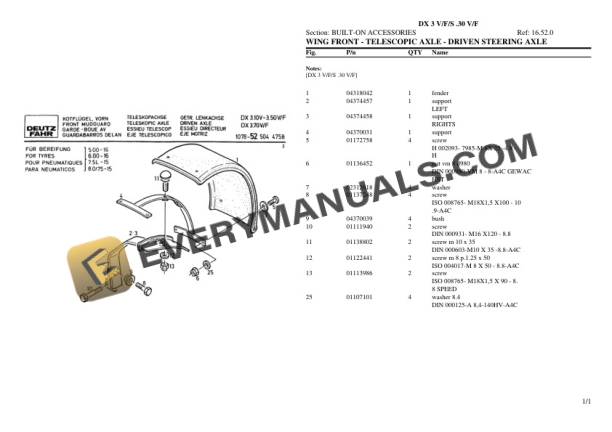 Deutz-Fahr DX 3 V F S .30 V F Tractor Parts Catalog PDF 7 Deutz-Fahr DX 3 V F S .30 V F Tractor Parts Catalog PDF - Image 5