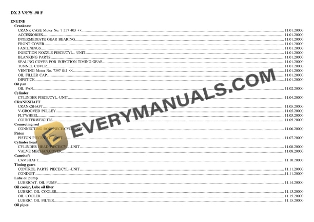 deutz fahr dx 3 v f s 90 f tractor parts catalog pdf 1