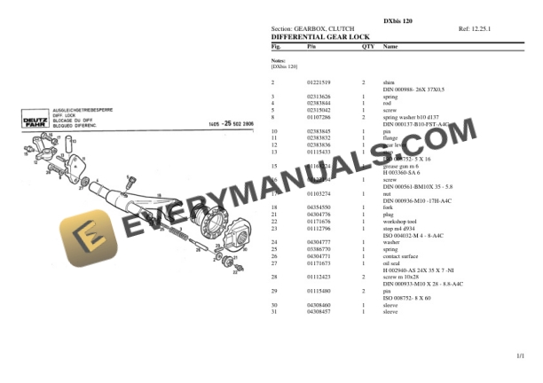 Deutz-Fahr DXbis 120 Tractor Parts Catalog PDF 5 Deutz-Fahr DXbis 120 Tractor Parts Catalog PDF - Image 3