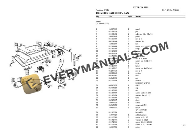 Deutz-Fahr ECTRON 5530 Tractor Parts Catalog PDF 6 Deutz-Fahr ECTRON 5530 Tractor Parts Catalog PDF - Image 4
