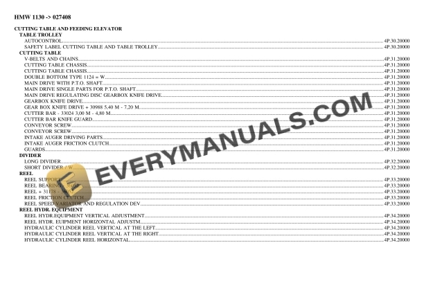 Deutz-Fahr HMW 1130 (027408) Tractor Parts Catalog PDF 2 deutz fahr hmw 1130 027408 tractor parts catalog pdf 1