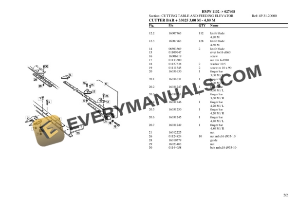 Deutz-Fahr HMW 1132 (027408) Tractor Parts Catalog PDF-3