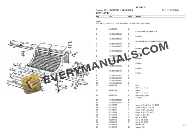 Deutz-Fahr M 2780 H Tractor Parts Catalog PDF-3