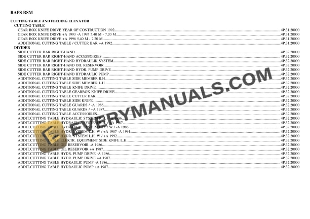 deutz fahr raps rsm tractor parts catalog pdf 1
