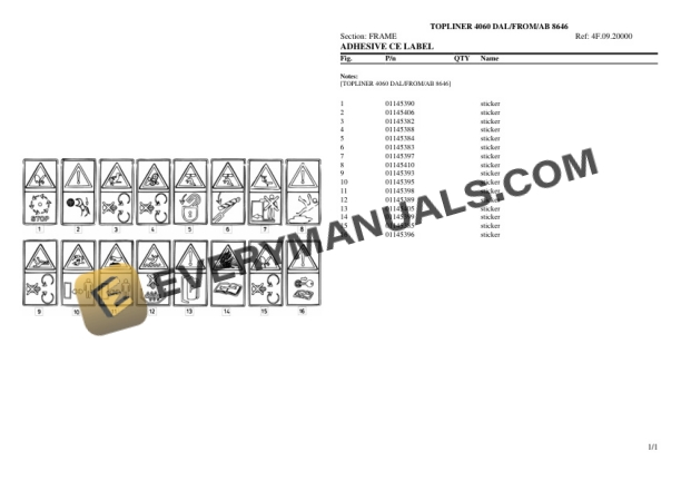 Deutz-Fahr TOPLINER 4060 (8646) Tractor Parts Catalog PDF 6 Deutz-Fahr TOPLINER 4060 (8646) Tractor Parts Catalog PDF - Image 4
