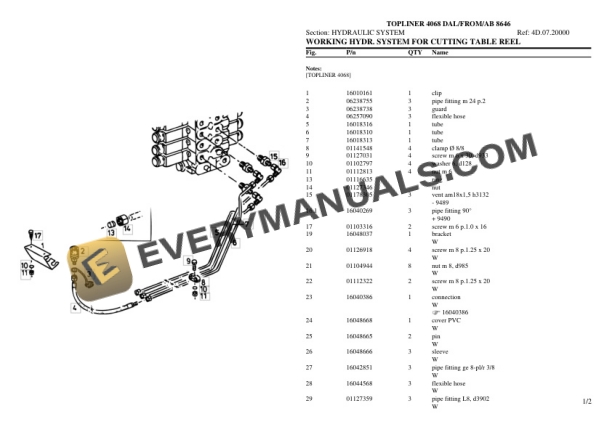 Deutz-Fahr TOPLINER 4068 (8646) Tractor Parts Catalog PDF 5 Deutz-Fahr TOPLINER 4068 (8646) Tractor Parts Catalog PDF - Image 3