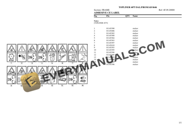 Deutz-Fahr TOPLINER 4075 (8646) Tractor Parts Catalog PDF 6 Deutz-Fahr TOPLINER 4075 (8646) Tractor Parts Catalog PDF - Image 4
