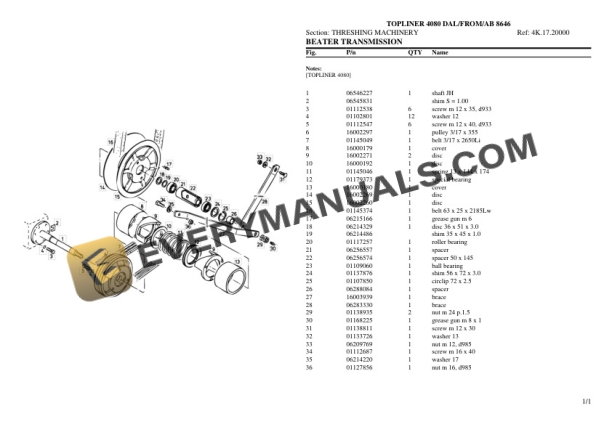 Deutz-Fahr TOPLINER 4080 (8646) Tractor Parts Catalog PDF 7 Deutz-Fahr TOPLINER 4080 (8646) Tractor Parts Catalog PDF - Image 5