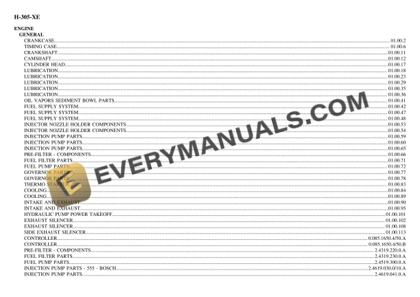 Hurlimann H-305-XE Tractor Parts Catalog PDF