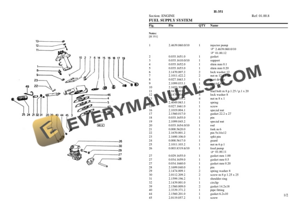 Hurlimann H-351 Tractor Parts Catalog PDF-2