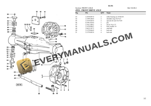 Hurlimann H-351 Tractor Parts Catalog PDF-3