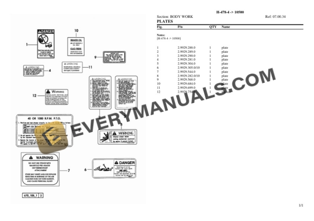 Hurlimann H-478-4 (10500) Tractor Parts Catalog PDF-4