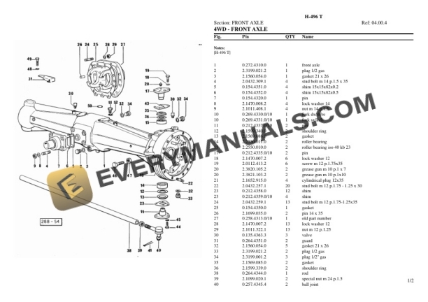 Hurlimann H-496 T Tractor Parts Catalog PDF-3