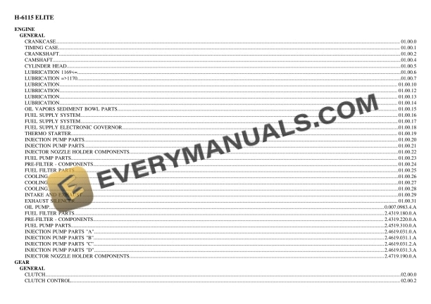 hurlimann h 6115 elite tractor parts catalog pdf 1