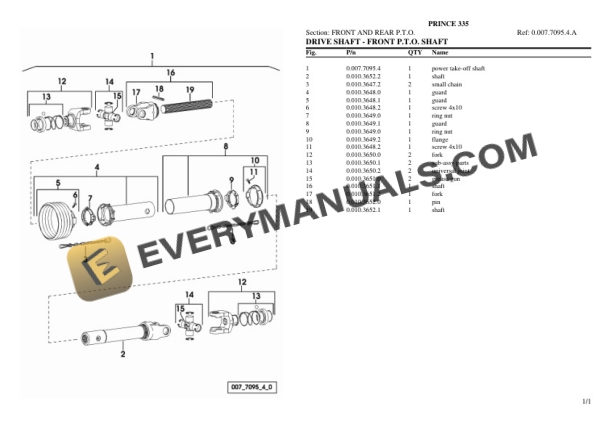 Hurlimann PRINCE 335 Tractor Parts Catalog PDF 5 Hurlimann PRINCE 335 Tractor Parts Catalog PDF - Image 3