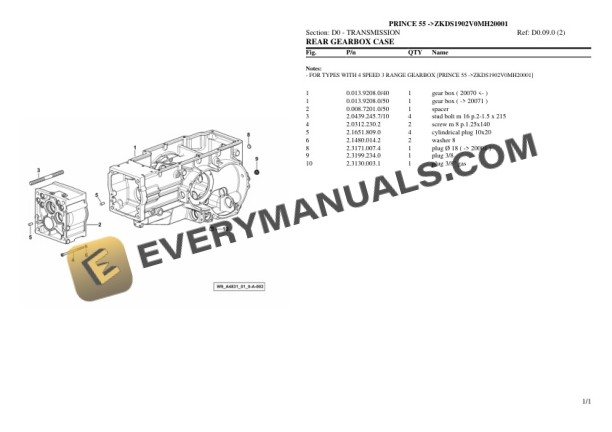 Hurlimann PRINCE 55 (ZKDS1902V0MH20001) Tractor Parts Catalog PDF 4 Hurlimann PRINCE 55 (ZKDS1902V0MH20001) Tractor Parts Catalog PDF - Image 2