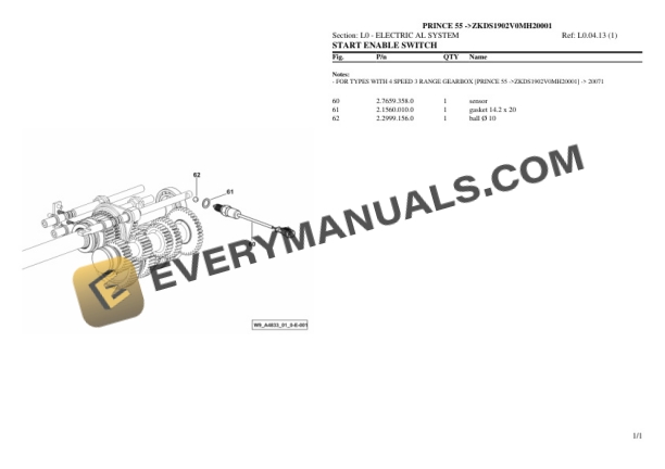 Hurlimann PRINCE 55 (ZKDS1902V0MH20001) Tractor Parts Catalog PDF 7 Hurlimann PRINCE 55 (ZKDS1902V0MH20001) Tractor Parts Catalog PDF - Image 5