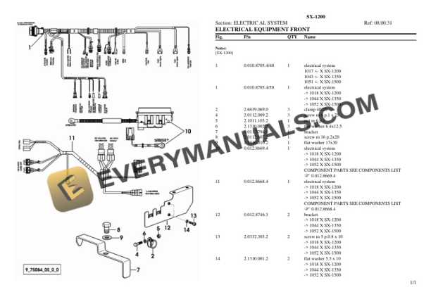 Hurlimann SX-1200 Tractor Parts Catalog PDF 6 Hurlimann SX-1200 Tractor Parts Catalog PDF - Image 4