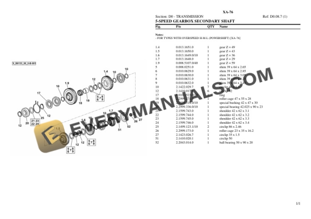 Hurlimann XA-76 Tractor Parts Catalog PDF 4 Hurlimann XA-76 Tractor Parts Catalog PDF - Image 2