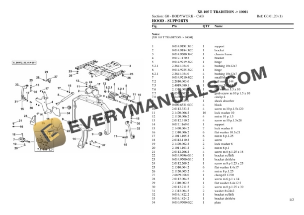 Hurlimann XB 105 T TRADITION (10001) Tractor Parts Catalog PDF 5 Hurlimann XB 105 T TRADITION (10001) Tractor Parts Catalog PDF - Image 3