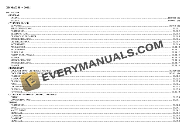 hurlimann xb max 85 20001 tractor parts catalog pdf 1