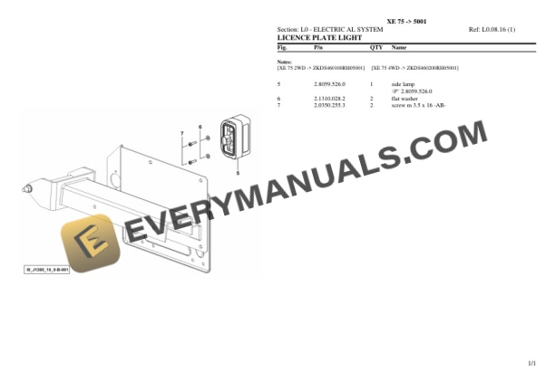 Hurlimann XE 75 (5001) Tractor Parts Catalog PDF 7 Hurlimann XE 75 (5001) Tractor Parts Catalog PDF - Image 5