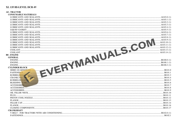 hurlimann xl 135 hi level dcr 4v tractor parts catalog pdf 1