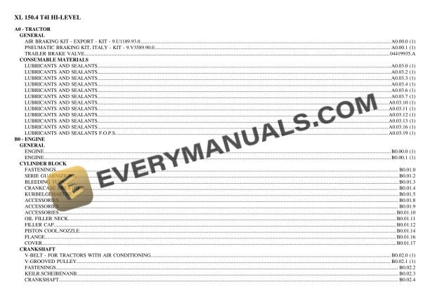 hurlimann xl 1504 t4i hi level tractor parts catalog pdf 1