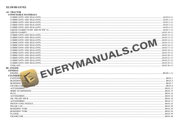 Hurlimann XL130 HI-LEVEL Tractor Parts Catalog PDF 2 hurlimann xl130 hi level tractor parts catalog pdf 1