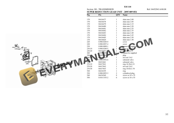 Hurlimann XM 110 Tractor Parts Catalog PDF 4 Hurlimann XM 110 Tractor Parts Catalog PDF - Image 2