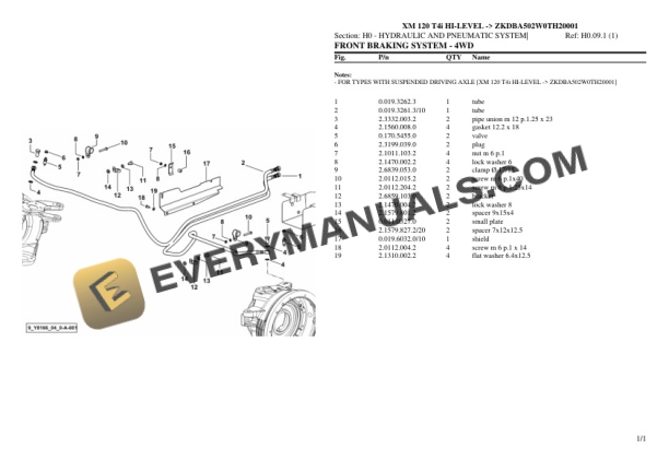 Hurlimann XM 120 T4i HI-LEVEL (ZKDBA502W0TH20001) Tractor Parts Catalog PDF 6 Hurlimann XM 120 T4i HI-LEVEL (ZKDBA502W0TH20001) Tractor Parts Catalog PDF - Image 4