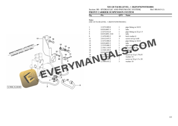 Hurlimann XM 120 T4i HI-LEVEL (ZKDY8702W0TH10001) Tractor Parts Catalog PDF 6 Hurlimann XM 120 T4i HI-LEVEL (ZKDY8702W0TH10001) Tractor Parts Catalog PDF - Image 4