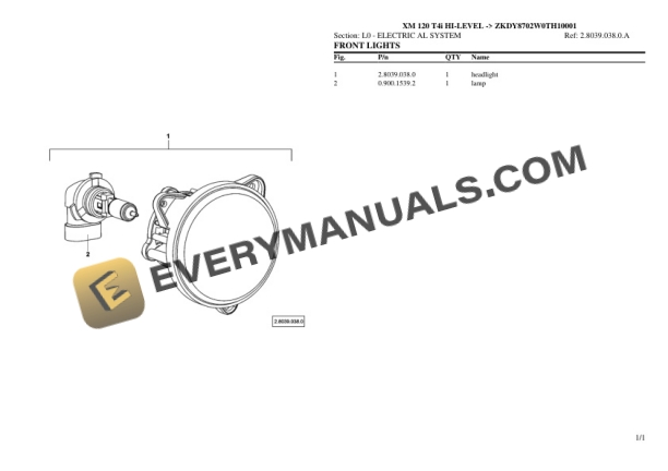 Hurlimann XM 120 T4i HI-LEVEL (ZKDY8702W0TH10001) Tractor Parts Catalog PDF 7 Hurlimann XM 120 T4i HI-LEVEL (ZKDY8702W0TH10001) Tractor Parts Catalog PDF - Image 5