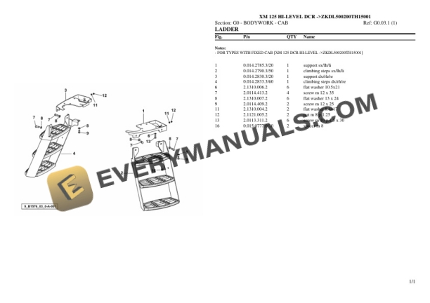 Hurlimann XM 125 HI-LEVEL DCR (ZKDL500200TH15001) Tractor Parts Catalog PDF 5 Hurlimann XM 125 HI-LEVEL DCR (ZKDL500200TH15001) Tractor Parts Catalog PDF - Image 3