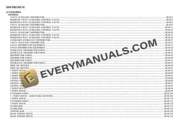 Lamborghini 1050 PREMIUM Tractor Parts Catalog PDF